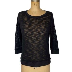 5/$25 Black Textured Semi Sheer Knit Top